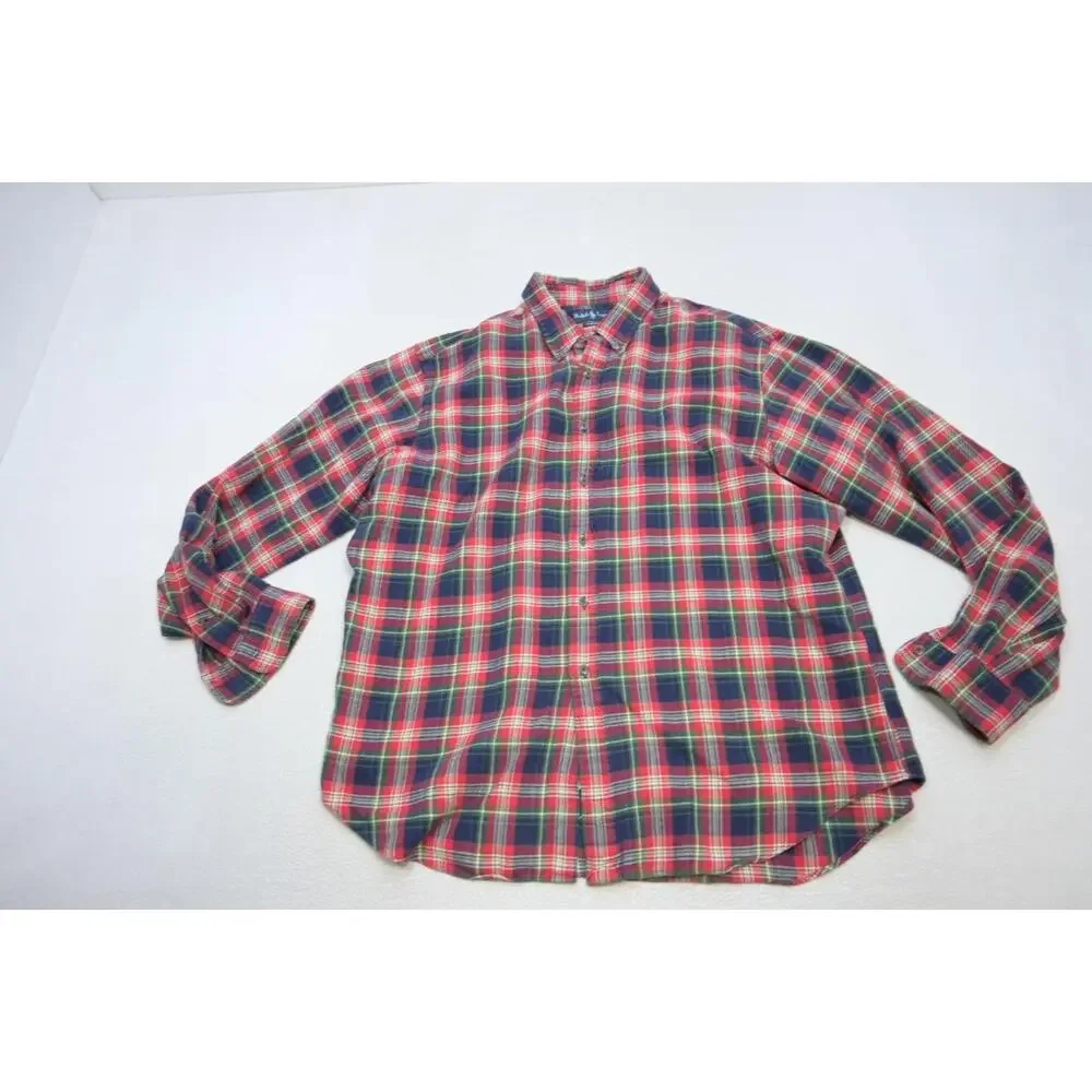 Polo Ralph Lauren Dress‎ Shirt Classic Performance Flannel Plaid Mens Sz 2XL XXL